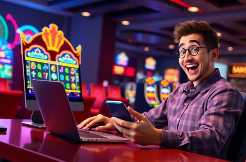 радостный игрок выигрывает на онлайн слотах
